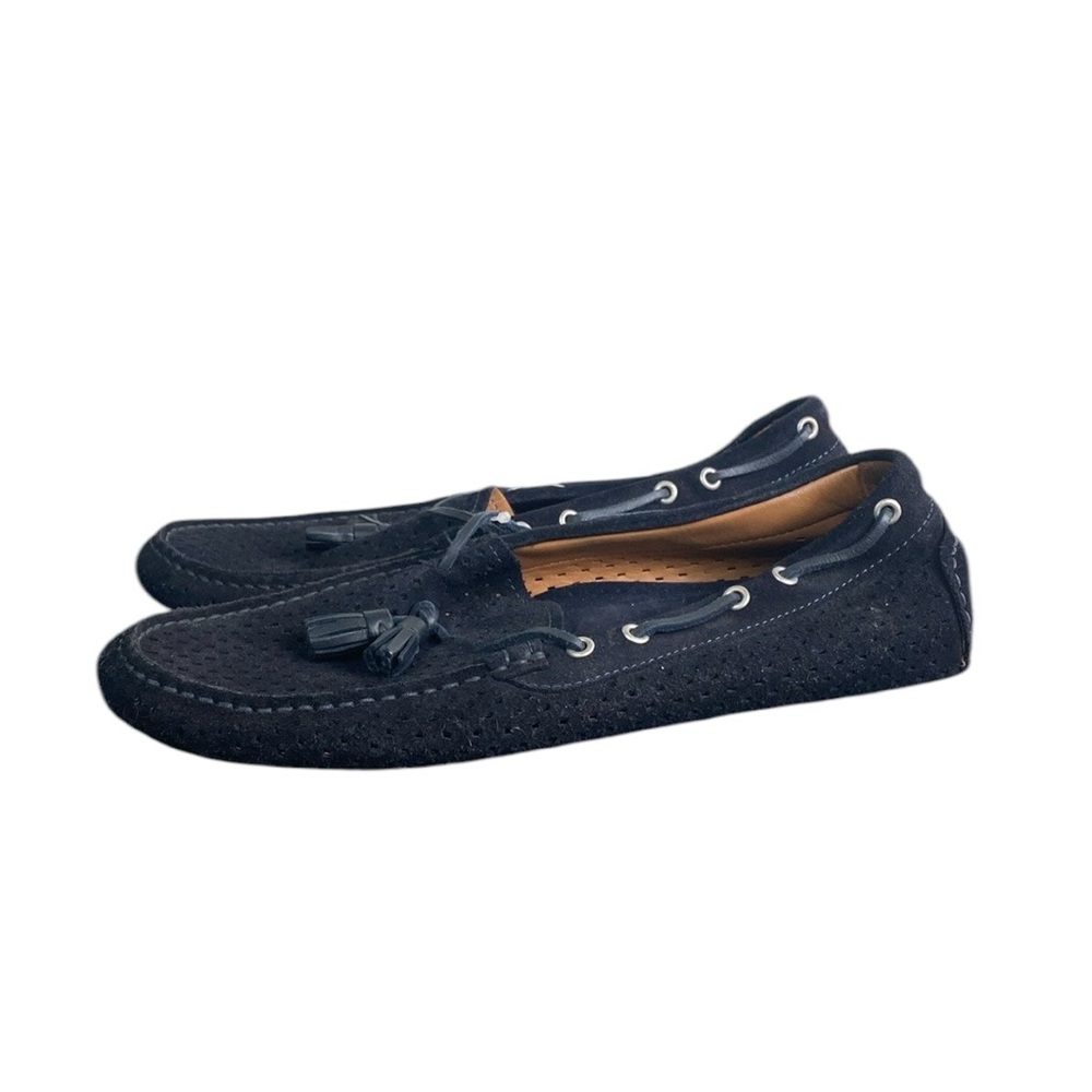 Zara man navy blue leather loafer
